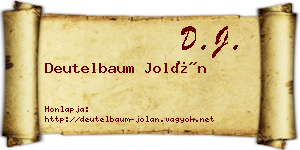 Deutelbaum Jolán névjegykártya